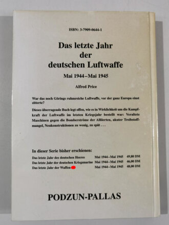 "Das letzte Jahr der deutschen Luftwaffe", Mai 1944 - Mai 1945 (Alfred Price), 240 Seiten, DIN A4, gebraucht, aus Raucherhaushalt
