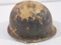 U.S. WWII M1 steel helmet. Water recovered