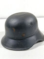 Stahlhelm Luftschutz. Originallack, Emblem entfernt, Futter ausgerissen