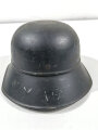 Stahlhelm Luftschutz. Originallack, Emblem entfernt, Futter ausgerissen