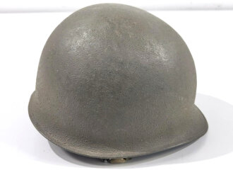 U.S.after  WWII M1 steel helmet. Back seam shell, liner maybe WWII with replaced swaet and neck band.