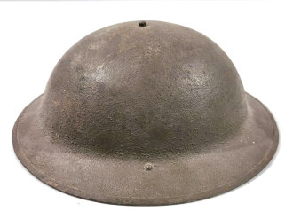 US WWII M1917A1 Kelly Type Helmet. Basically a modified WWI M17 helmet. In use till the M1 helmet took place. Nice exsample, original paint and correct liner and chin strap