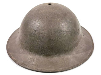 US WWII M1917A1 Kelly Type Helmet. Basically a modified WWI M17 helmet. In use till the M1 helmet took place. Nice exsample, original paint and correct liner and chin strap