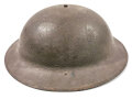 US WWII M1917A1 Kelly Type Helmet. Basically a modified WWI M17 helmet. In use till the M1 helmet took place. Nice exsample, original paint and correct liner and chin strap