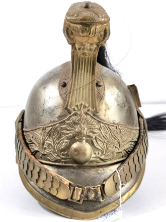 Frankreich , Helm für Dragoner Modell 1874. In allen Teilen originales Stück, zusammengehörig