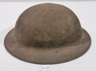 U.S. 1. Weltkrieg Stahlhelm Modell 1917. Komplett mit Innenfutter und Kinnriemen, Originallack.