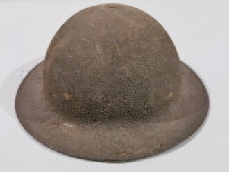 U.S. 1. Weltkrieg Stahlhelm Modell 1917. Komplett mit Innenfutter und Kinnriemen, Originallack.