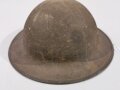 U.S. 1. Weltkrieg Stahlhelm Modell 1917. Komplett mit Innenfutter und Kinnriemen, Originallack.