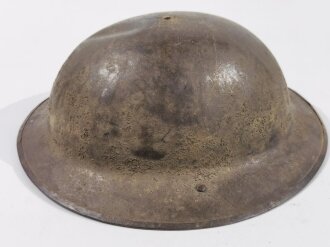 U.S. 1. Weltkrieg Stahlhelm Modell 1917. Komplett mit Innenfutter und Kinnriemen, Originallack. British made