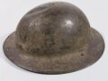 U.S. 1. Weltkrieg Stahlhelm Modell 1917. Komplett mit Innenfutter und Kinnriemen, Originallack. British made