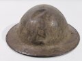 U.S. 1. Weltkrieg Stahlhelm Modell 1917. Komplett mit Innenfutter und Kinnriemen, Originallack. British made