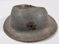 U.S. 1. Weltkrieg , "2nd Infantry Division" Stahlhelmglocke Modell 1917. Originallack, " Battle damaged"