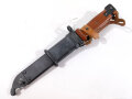 DDR NVA Seitengewehr AK 74, mit Tragegurt, seltener  gelblicher Plastegriff, Blechscheide mit schwarzem Gummischutz,