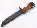 DDR NVA Seitengewehr AK 74, mit Tragegurt, seltener  gelblicher Plastegriff, Plastescheide mit schwarzem Gummischutz,