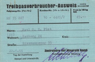 "Treibgasverbraucher-Ausweis" eines Fahrzeugs...