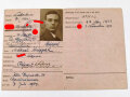 "S.A.-Ausweis" eines Angehörigen Gruppe Niederhein Brigade 71 Köln, Eintritt 1933