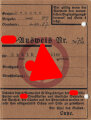 "SA-Ausweis" eines Angehörigen Gruppe Hessen Brigade 49 Standarte 87, Eintritt 1933, ohne Lichtbild, gelocht
