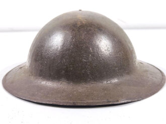 U.S. 1. Weltkrieg Stahlhelm Modell 1917. Komplett mit Innenfutter und Kinnriemen, Originallack. British made