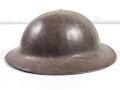 U.S. 1. Weltkrieg Stahlhelm Modell 1917. Komplett mit Innenfutter und Kinnriemen, Originallack. British made