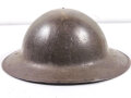 U.S. 1. Weltkrieg Stahlhelm Modell 1917. Komplett mit Innenfutter und Kinnriemen, Originallack. British made