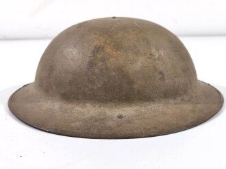 U.S. 1. Weltkrieg Stahlhelm Modell 1917. Komplett mit Innenfutter und Kinnriemen, Originallack. British made