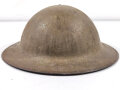 U.S. 1. Weltkrieg Stahlhelm Modell 1917. Komplett mit Innenfutter und Kinnriemen, Originallack. British made