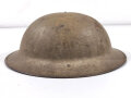 U.S. 1. Weltkrieg Stahlhelm Modell 1917. Komplett mit Innenfutter und Kinnriemen, Originallack. British made