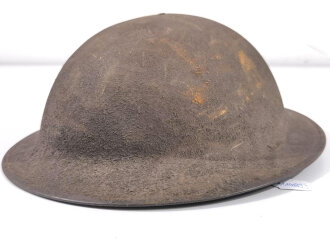 U.S. 1. Weltkrieg Stahlhelm Modell 1917. Komplett mit Innenfutter und Kinnriemen, Originallack.