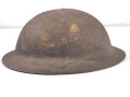 U.S. 1. Weltkrieg Stahlhelm Modell 1917. Komplett mit Innenfutter und Kinnriemen, Originallack.