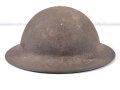 U.S. 1. Weltkrieg Stahlhelm Modell 1917. Komplett mit Innenfutter und Kinnriemen, Originallack.