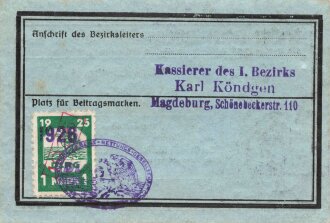 Leistungsschein "DLRG Grundschein" und "Mitgliedskarte" Magdeburg, datiert 1926