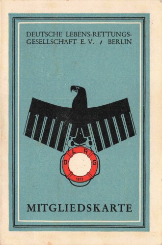 "DLRG Mitgliedskartes" Hessen-Nassau-Waldeck, datiert 1937