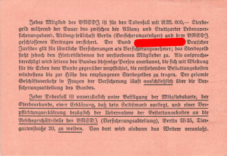 Bund Nationalsozialistischer Deutscher Juristen e.V. "Mitglieds-Ausweis", Würzburg 1934