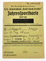 Die Deutsche Arbeitsfront, N.S.Gemeinschaft Kraft durch Freude "Jahresportkarte 1937/1938, ausgestellt in Aschau 1938