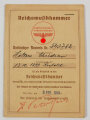 Reichsmusikkammer Ausweis, eines Musikers aus Krefeld, Eintrittt 1938