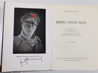 Feldmarschall Erwin Rommel, "Krieg Ohne Hass", Afrikanische Memoiren, 401 Seiten, DIN A4, gebraucht, aus Raucherhaushalt