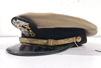 U.S. Navy WWII  tan officers service cap. Good condition,...