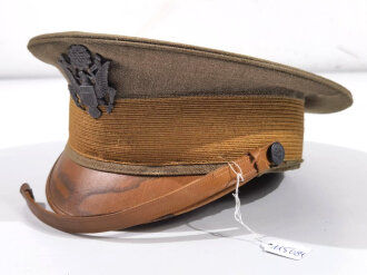 U.S. WWI officers visor hat. Chinstrap broken, otherwise...
