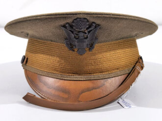 U.S. WWI officers visor hat. Chinstrap broken, otherwise...