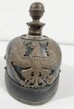 1.Weltkrieg Preussen, feldgraue Pickelhaube für Mannschaften der Artillerie. Getragenes Stück