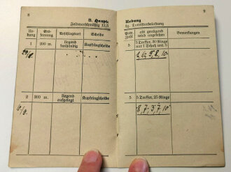 1.Weltkrieg Schießbuch eines Angehörigen, Schießjahr 1918