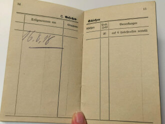 1.Weltkrieg Schießbuch eines Angehörigen, Schießjahr 1918