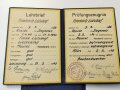 Lehrbrief Prüfungszeugnis eines Maurers aus Wesseling, datiert 1943 mit Einschub