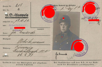 Arbeitsdienst-Ausweis, Arbeitsdienst der N.S.D.A.P....