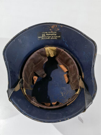 Stahlhelm Luftschutz. Guter Zustand, Farbfrisches Stück , Kinnriemen und Innenfutter aus Ersatzmaterial