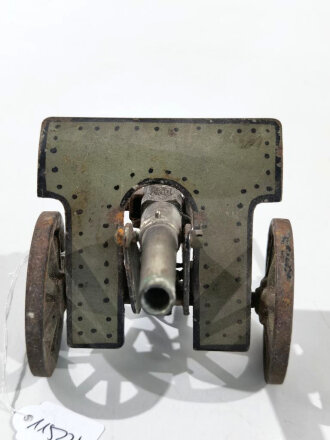 Spielzeug Kanone wohl 1.Weltkrieg oder frühe 30iger Jahre, Schweres Stück, Gesamtlänge16,5cm. Originallack