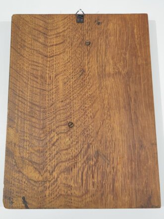 Eisengussplakette " Saar 1918-1935" Original auf Holzplatte montiert, Maße ebendieser 24 x 33cm