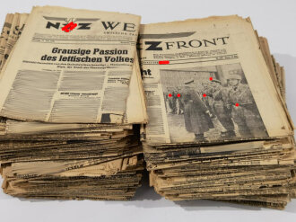 162 Ausgaben " NSZ Rheinfront"  Amtsblatt des Gaues Saarpfalz der NSDAP" Alle in gutem Gesamtzustand, nicht auf Vollständigkeit geprüft. Zeitraum 1940/41