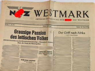 162 Ausgaben " NSZ Rheinfront"  Amtsblatt des Gaues Saarpfalz der NSDAP" Alle in gutem Gesamtzustand, nicht auf Vollständigkeit geprüft. Zeitraum 1940/41