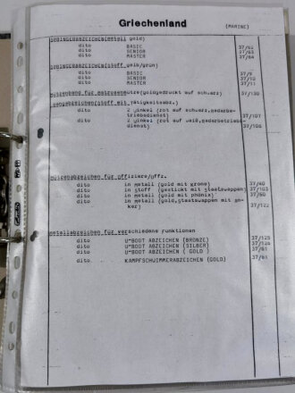 Griechenland, Ordner mit etwa 50 Teilen Effekten zum Thema Militär. Alter jeweils unbekannt, Originalität jeweils nicht gesichert
